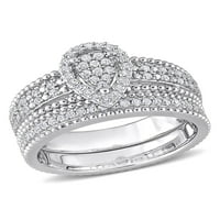 Carat T.W. Dijamantni sterling srebrni zaručnički prsten