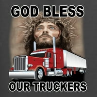 Bog blagoslovio naše grafičke majice kršćanskih kamiona, ugljen, ugljen, 3x-velik