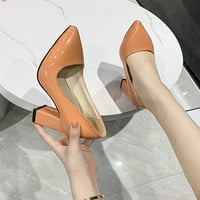 Zodanni ženske potpetice oštrene cipele s nožnim prstima seksi pumpe dame pumpa rad udobnost na narančastoj- 5,5