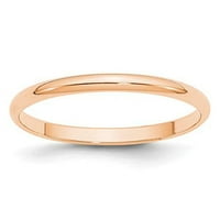 Saree i druge stvari od ružičastog zlata 10K, lagani polukružni Prsten, Veličina 5,5