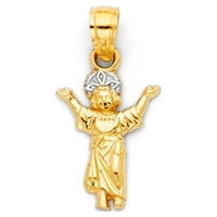 Mali mini privjesak s religioznim šarmom u 14k dvobojnom zlatu