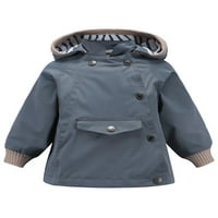 Glookwis Kids Čvrsta boja nadmašuje odjeću s običnim vjetrovima s jednim grudljama casual dukseva s kapuljačama