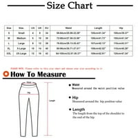 Lanene hlače za Žene Ležerne jednobojne pamučne lanene hlače s elastičnim strukom duge široke hlače široke široke
