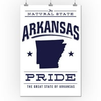 Arkansas državni ponos - plavo na bijelo - fenjersko tiskovno umjetničko djelo