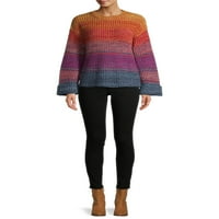 Ženski pulover s duginim uzorkom u donjem dijelu