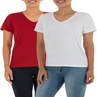 Ženska pamučna majica s izrezom u obliku slova 2, 2 pakiranja