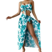 Ženski kupaći kostim, odgovarajući Bikini, Ženski kupaći kostim visokog struka, tri kompleta tankini Push-up s