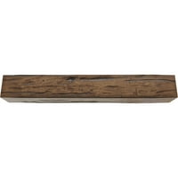 Ekena Millwork 8 W 6 H 18'l 3-strana Riverwood Endurathane Fau Wood Strop Grep, Premium star