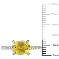 Donje prsten ovalnog rez T. G. W. s цитрином i dragulj T. W. u 1 karat od ružičastog zlata 10 karatni ovalni dijamant