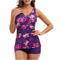 Ženski kupaći kostimi za kontrolu trbuha Plus size kupaći kostim modni kupaći kostim s raznobojnim cvjetovima