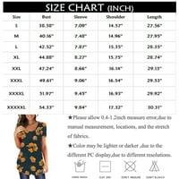 Ženski topovi u donjem dijelu, Ženski labavi top kratkih rukava, Plus size casual tunika, nebesko plavi top U