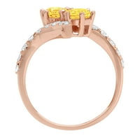 1. dijamant okruglog reza s imitacijom prozirnog dijamanta od ružičastog zlata od 18 karata s umetcima prsten