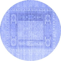 Moderni tepisi tvrtke A. M. A. koji se mogu prati u perilici, Okrugli apstraktni plavi, promjera 6 inča