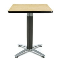 Model od 924 do 24 kvadratni stol za kafić s metalnom mrežastom bazom, hrast