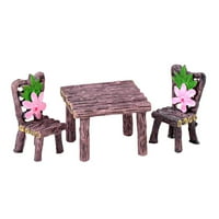 Mini namještaj za kućice za lutke minijaturni stol i stolice od smole, igračke za dnevni boravak