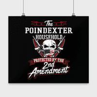 Prezime Poindexter poster - kućanstvo zaštićeno 2. drugom amandmanom - Personalizirani pokloni ljubitelja oružja