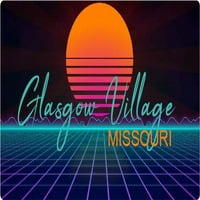 Glasgo village, Missouri, vinilna naljepnica Retro neonski dizajn
