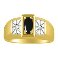* Klasični lijepi prsten od dijamanata-listopadski kamen*; 14k žuto zlato-pozlaćeno srebro
