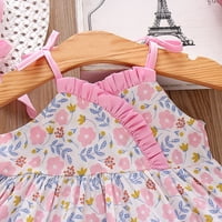 SNGXGN GIRLS 'i Toddler haljina bez rukava bez rukava Sundress Sundress djevojčice haljine, ružičasta, veličina