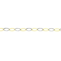 14K dvobojni zlatni ženski 10 ovalni lanac linkinskog lanca anklesa
