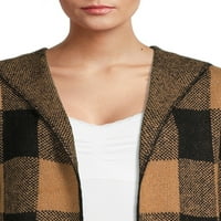 Dizajn ženskog apolona otvoreni prednji kardigan džemper s haubom