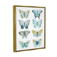 Stupell raznoliki leptiri i motovi insekti životinje i insekti slikaju zlatni plutasti uokvireni umjetnički print
