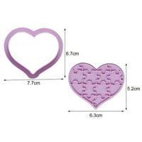 Set za rezanje Kolačića za Valentinovo, plastični neljepljivi rezač kolačića u obliku srca za ukrašavanje blagdanskih