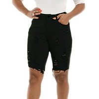 Ženske sportske kratke hlače Ženske Ležerne ljetne traperice jarkih boja s rupama traper kratke hlače velike veličine
