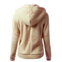 Ženska majica s kapuljačom Ženski džemper s kapuljačom zimski topli vuneni kaput s patentnim zatvaračem pamučni