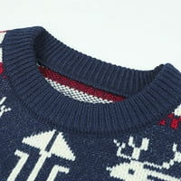 Awdedio džemperi za žene ponude ženski okrugli vratni božićni print rekreativni pulover džemper dugih rukava vrhovi