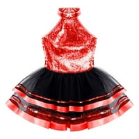 Dječja Tutu haljina za djevojčice, lirski baletni plesni Triko, crvena 8