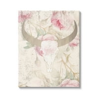 _ Cvjetna lubanja goveda, cvijeće, životinje i insekti, Galerija slika, omotano platno, tiskana zidna umjetnost