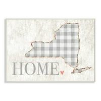 Kolekcija kućnog dekora u njujorškoj kariranoj sivoj boji i cvjetnom srcu, Plus zidna ploča za dom, 0,15