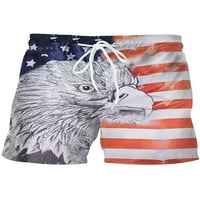 ; Muške ljetne kratke hlače s kravatom, kratke hlače za plažu s printom zastave SAD-a, ležerna odjeća za plažu