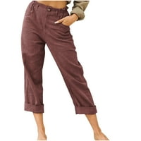 Ženske casual hlače, duge hlače s elastičnim strukom i džepom