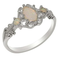 Ženski prsten od prirodnog opala od srebra izrađen u Velikoj Britaniji - opcije veličine-veličina 9,5