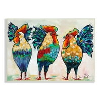 Stupell Industries odvažne kokoši s uzorkom kokoši živopisno perje stojeća slika bez okvira umjetnosti umjetnosti