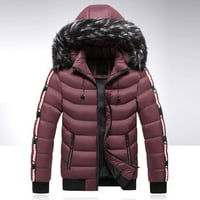 Shiusina muški zimski kaputi muškarci zima topli kapuljača za kapute za jakne otporne na vjetar - Crveni xxl